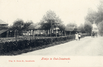 13388 Gezicht in de Oud-Loosdrechtsedijk te Oud-Loosdrecht (gemeente Loosdrecht); met links een boerderij.